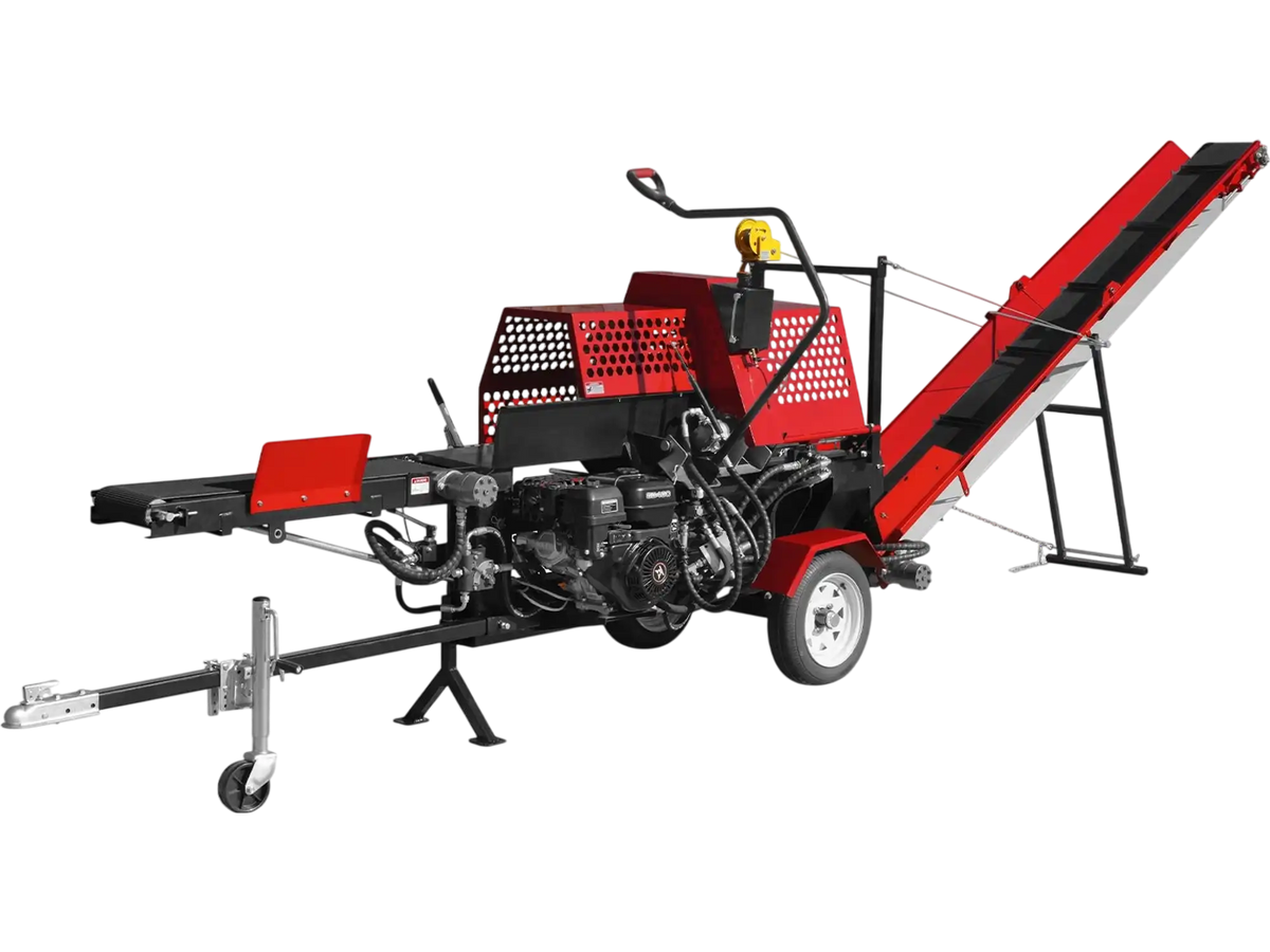 MechMaxx HLS20 Log Splitter Firewood Processor with Conveyor 20 Ton Splitting Force 24" x 15" Log Capacity 18" Chainsaw New