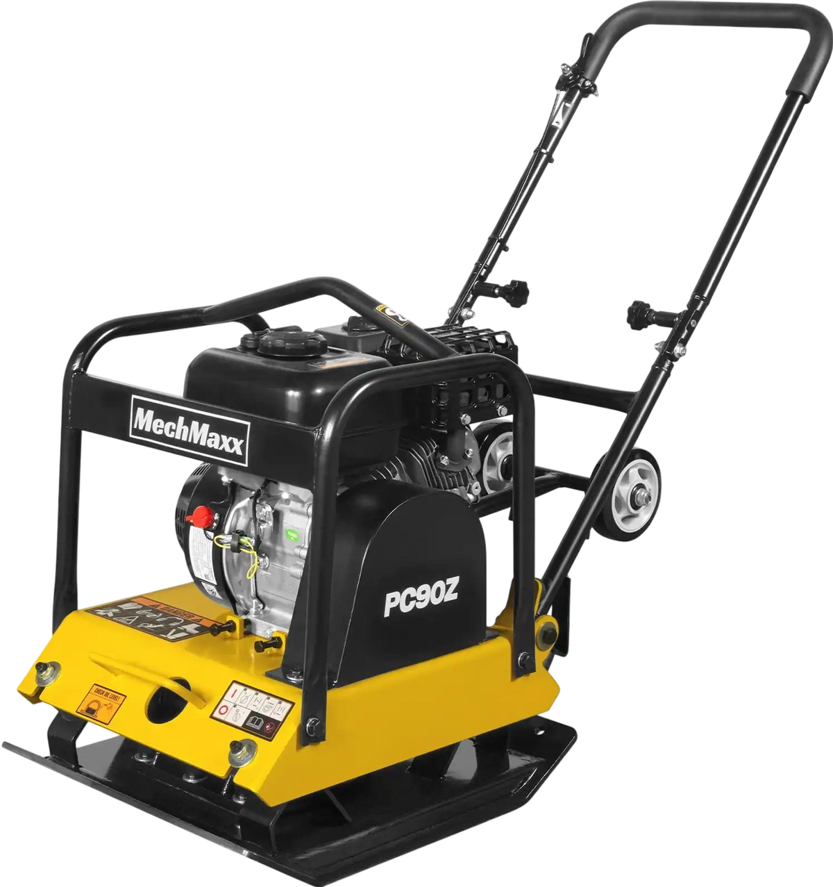 MechMaxx PC90Z Plate Compactor 5.8 HP Vibratory with Wheel Kit 3600 lbs Centrifugal Force for Soil Gravel Asphalt Paver Base New
