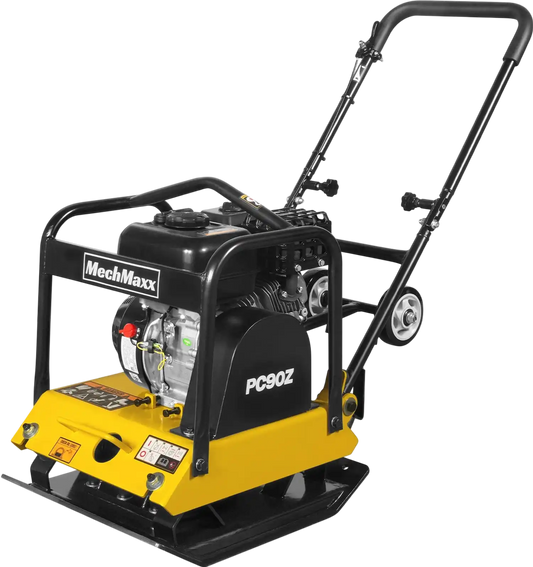 MechMaxx PC90Z Plate Compactor 5.8 HP Vibratory with Wheel Kit 3600 lbs Centrifugal Force for Soil Gravel Asphalt Paver Base New