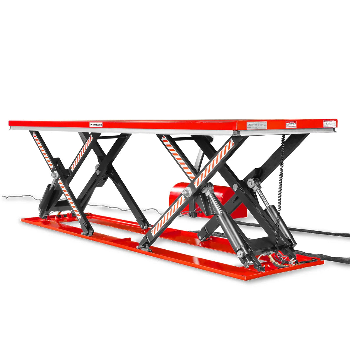 MechMaxx ELT33P Lift Table Stationary Electric Hydraulic Parallel Double Scissor 3300 lbs Capacity 108.3" x 31.5" Platform 33.9" Lift Height UL Certified Motor New