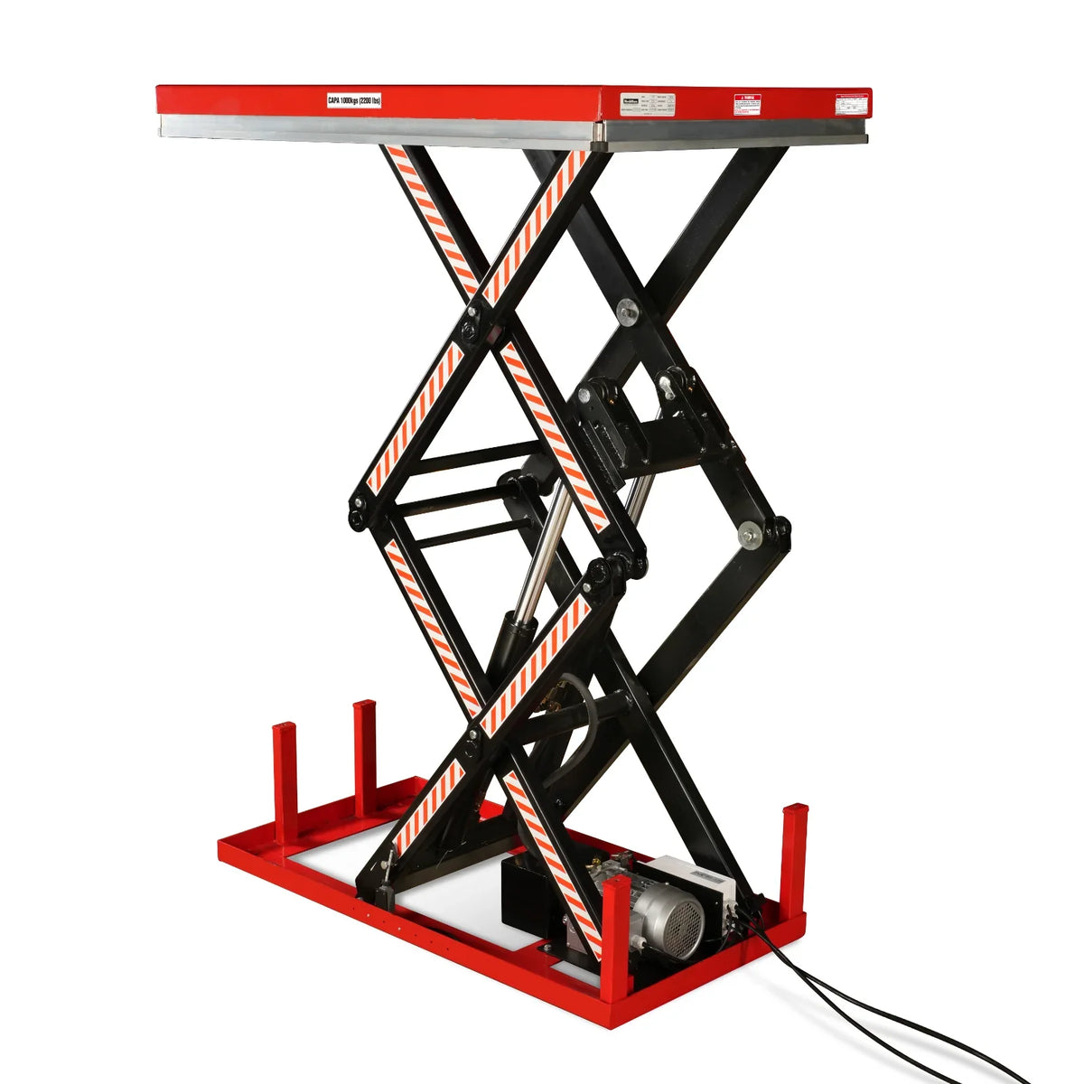 MechMaxx ELTD22 Lift Table 2200 lbs Capacity Stationary Electric Hydraulic Double Scissor 51.2" x 32.3" Platform 70.1" Lift Height UL Certified Motor New