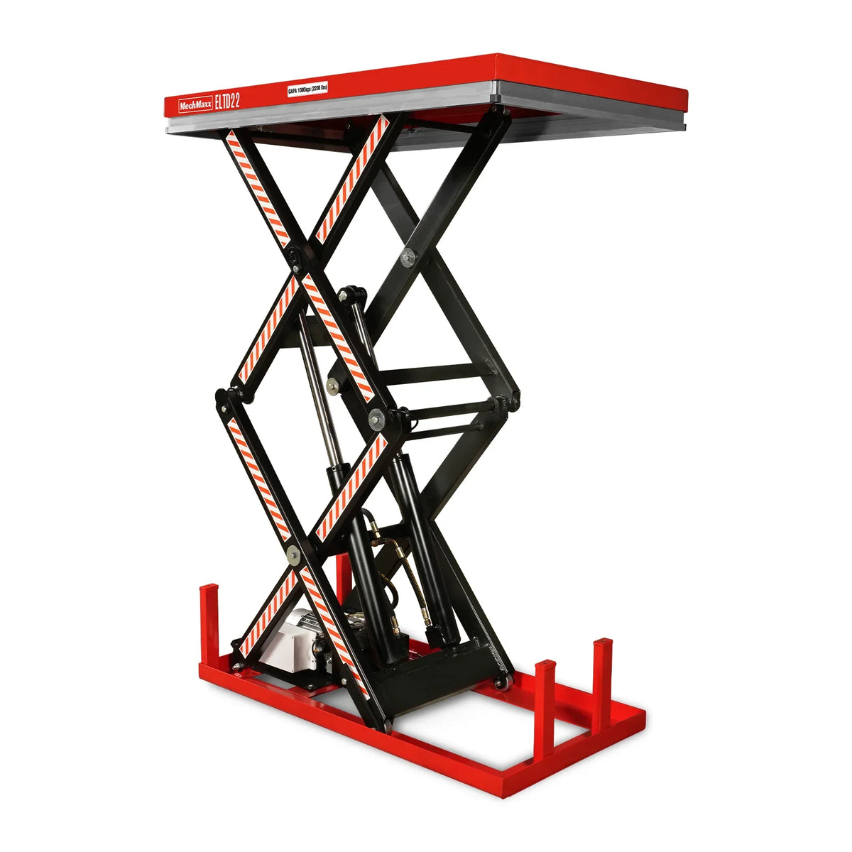 MechMaxx ELTD22 Lift Table 2200 lbs Capacity Stationary Electric Hydraulic Double Scissor 51.2" x 32.3" Platform 70.1" Lift Height UL Certified Motor New