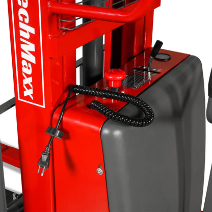 MechMaxx S33-138S Stacker 3300 lbs Semi-Electric Straddle 138" Lift Adjustable Legs Forks New