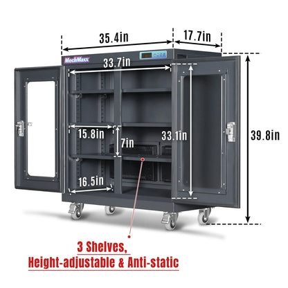 MechMaxx EDC320C Desiccator Cabinet 1-10% RH Electronic Dry Cabinet 320L ESD Ultra-Low Humidity Storage New