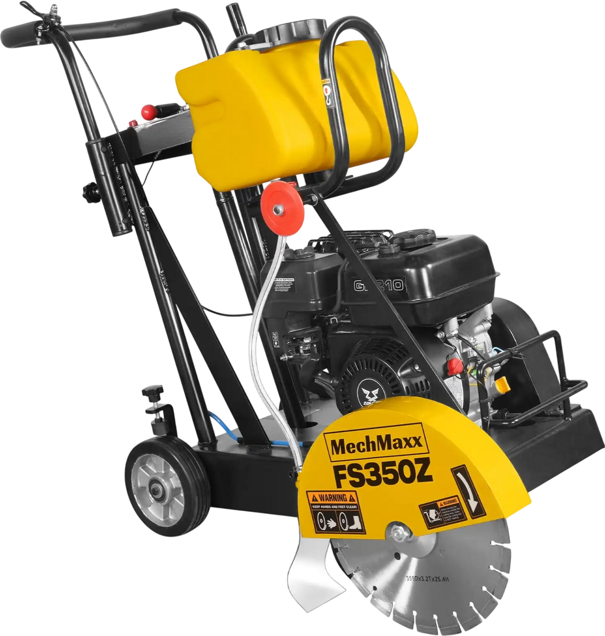 MechMaxx FS350Z Concrete Floor Saw 5.8 HP Walk-Behind 14" Blade 4" Cutting Depth New