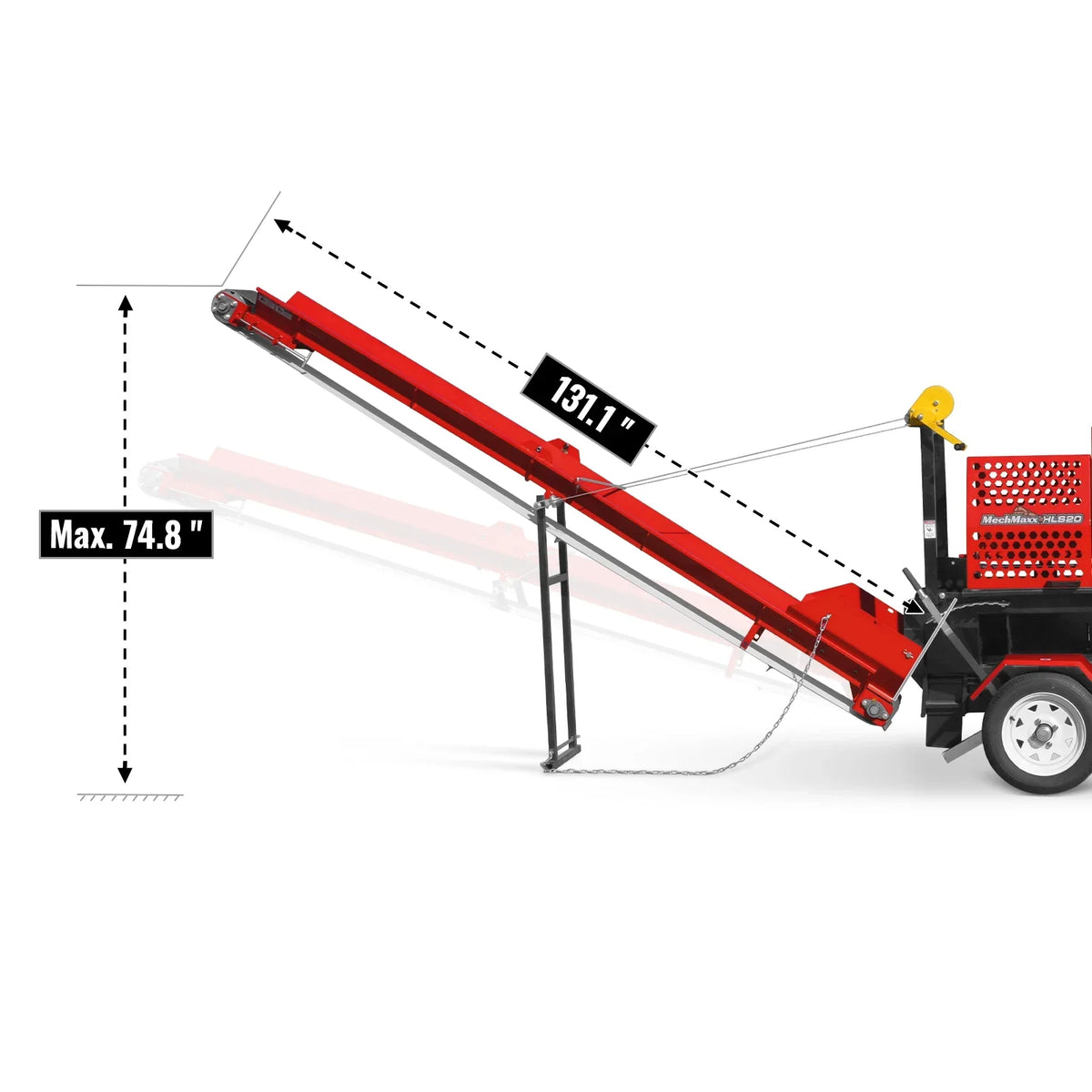 MechMaxx HLS20 Log Splitter Firewood Processor with Conveyor 20 Ton Splitting Force 24" x 15" Log Capacity 18" Chainsaw New