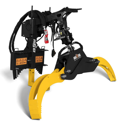 MechMaxx RLG61 Skid Steer Grapple Attachment 59" Hydraulic Rotating Log Grapple 1500 lbs Lift Capacity 360 Degree Rotation New