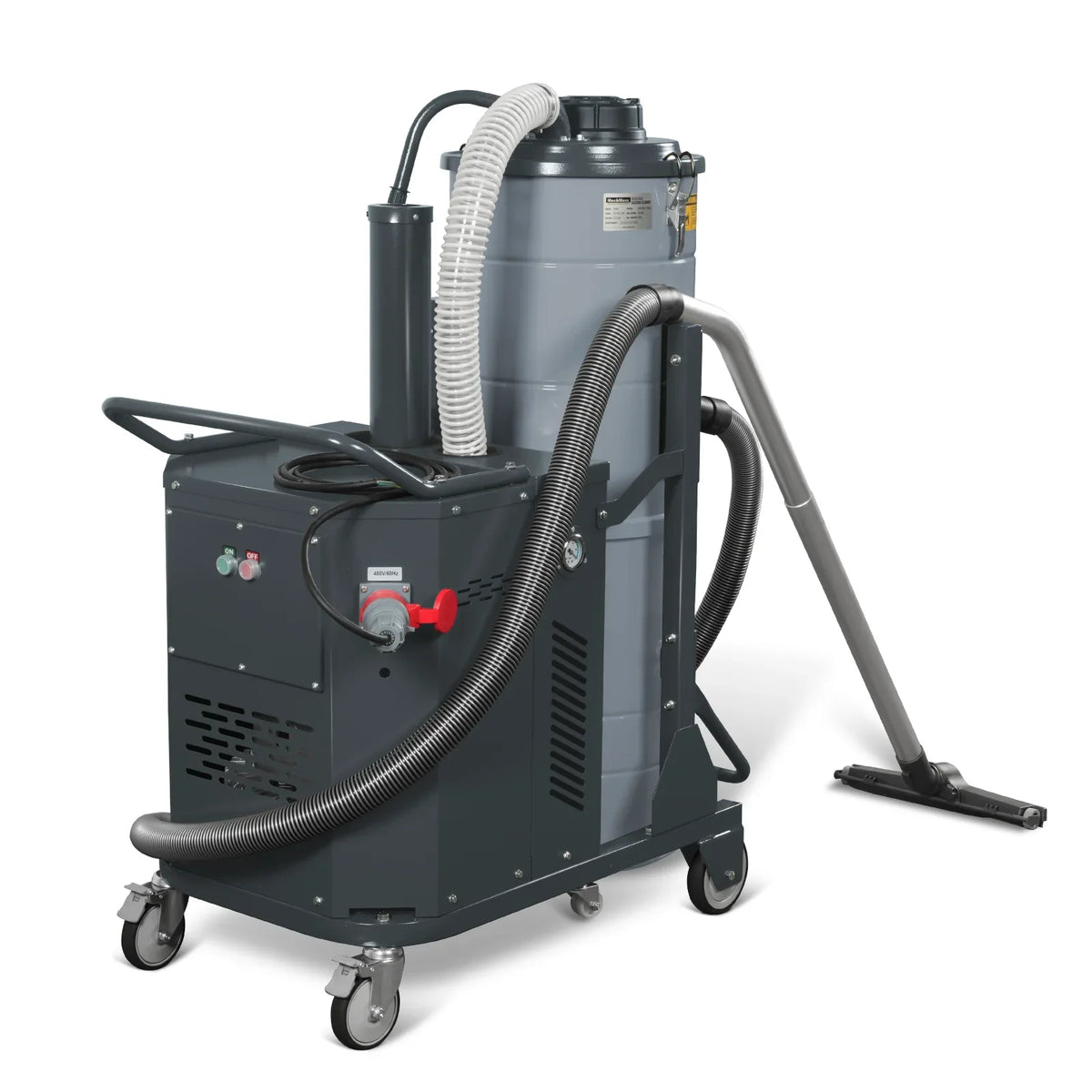 MechMaxx IVB480 Wet Dry Vacuum Industrial HEPA Filter Continuous Duty 8.6 HP 364 CFM 26.4 Gallon 480V 3Phase New