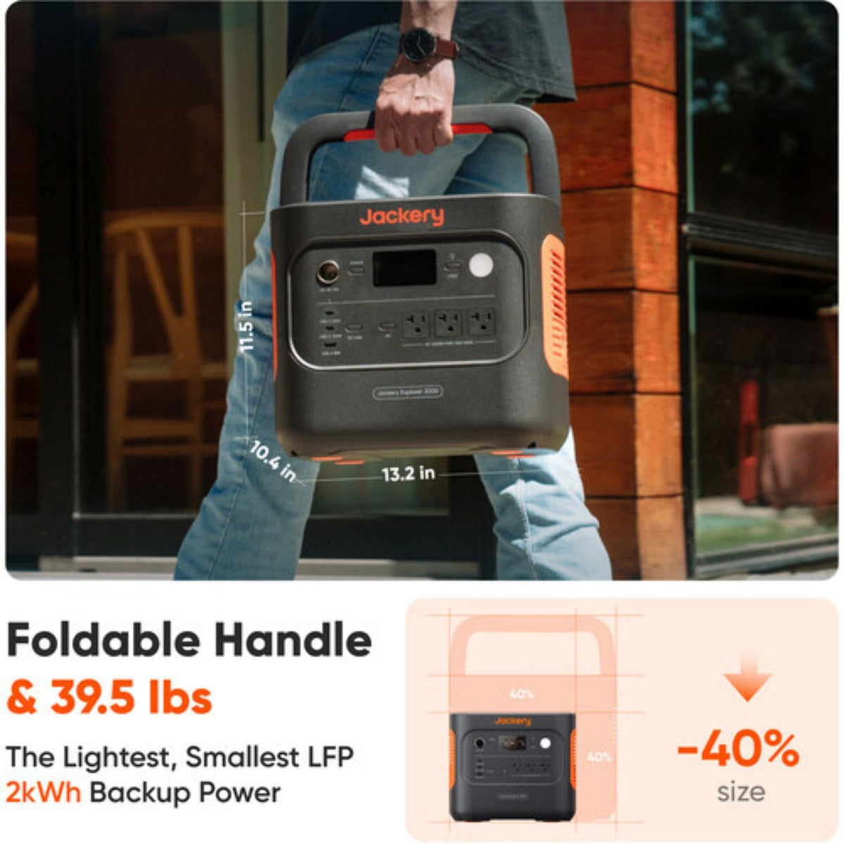 Jackery Explorer 2000 v2 Portable Power Station size specifications