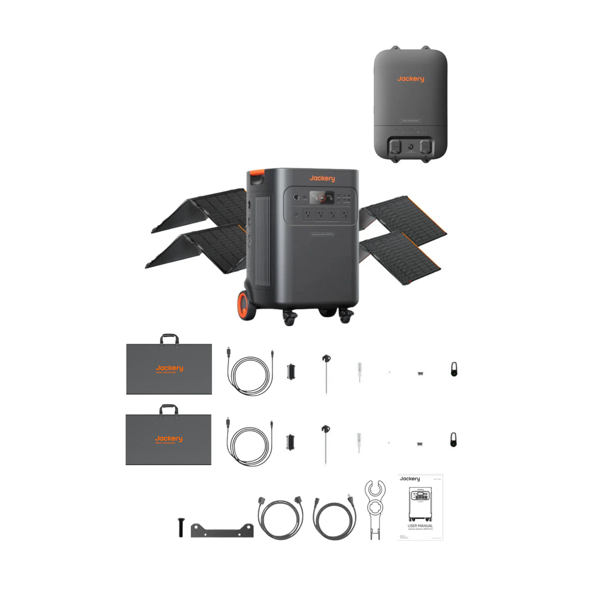 Jackery Explorer 5000 Plus + 2 x 500X Solar Panel + 1 x Smart Home Transfer Switch Inclusions
