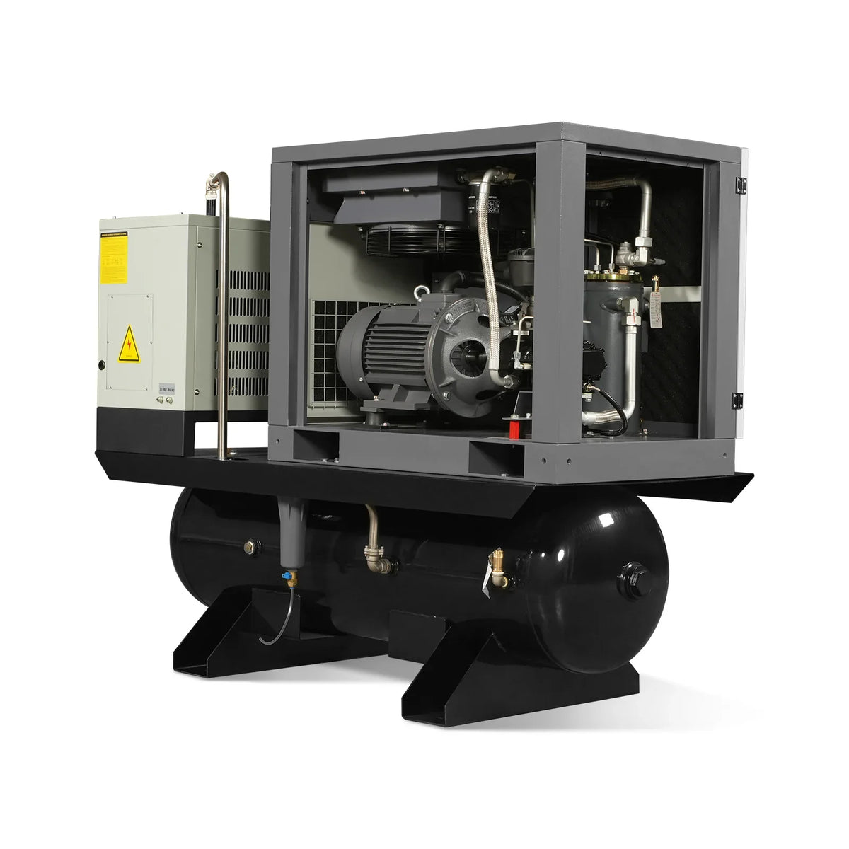 MechMaxx ML1046 Rotary Screw Air Compressor 10HP Combined with Dryer 66-Gal ASME Tank 32 CFM 116 PSI 460V 3-Phase Industrial Grade New