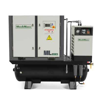 MechMaxx ML20 Air Compressor 20HP Combined Rotary Screw with Dryer 105-Gal ASME Tank 78 CFM 116 PSI 230V 3-Phase Industrial Grade New
