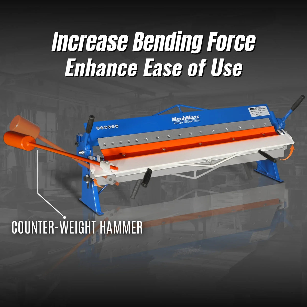 MechMaxx PB4816 Pan and Box Brake 48" Manual 16 Gauge Mild Steel Capacity 135° Bending Angle 16 Precision Fingers New