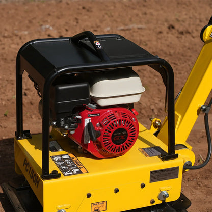 MechMaxx PC150H Plate Compactor Honda GX160 Reversible with Wheel Kit Extension Plates 5625 lbs Centrifugal Force New