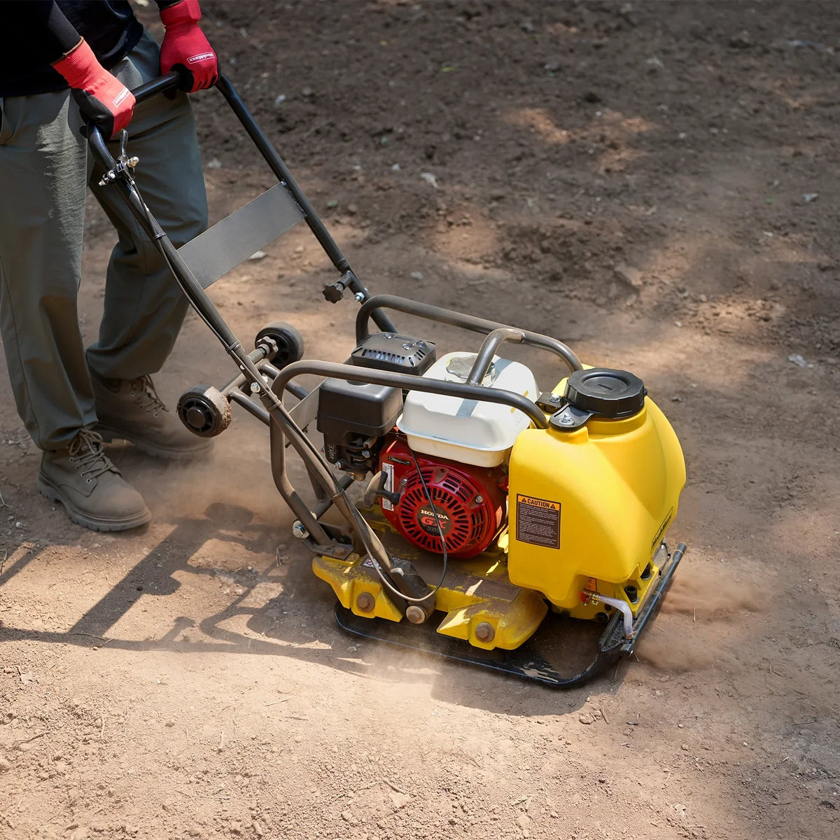 MechMaxx PC80H Plate Compactor Honda GX160 Vibratory Wheel Kit 3150 lbs Centrifugal Force New