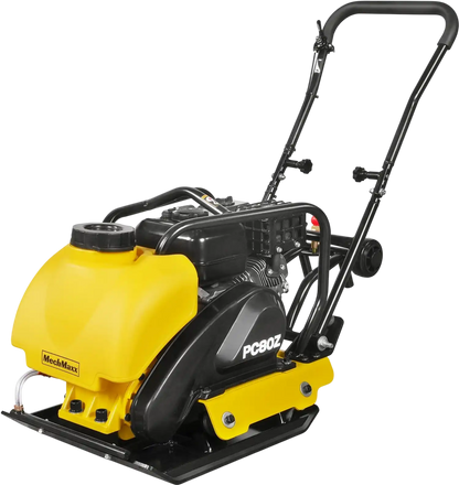 MechMaxx PC80Z Plate Compactor 5.8 HP Vibratory with Wheel Kit 3150 lbs Centrifugal Force for Soil Gravel Asphalt Paver Base New