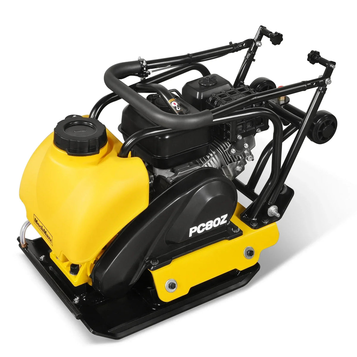 MechMaxx PC80Z Plate Compactor 5.8 HP Vibratory with Wheel Kit 3150 lbs Centrifugal Force for Soil Gravel Asphalt Paver Base New