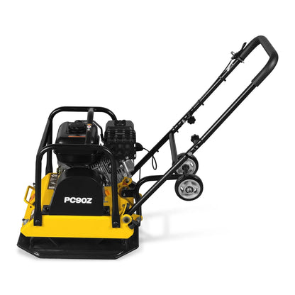 MechMaxx PC90Z Plate Compactor 5.8 HP Vibratory with Wheel Kit 3600 lbs Centrifugal Force for Soil Gravel Asphalt Paver Base New
