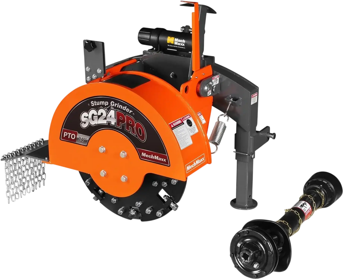 MechMaxx SG24PRO Stump Grinder 3-Point PTO 34 Carbide Teeth for 15-45HP Tractor New