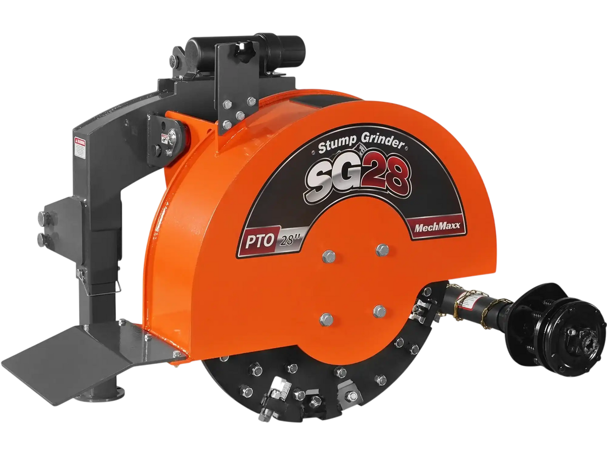 MechMaxx SG28 Stump Grinder 3-Point PTO 44 Carbide Teeth for 35-80HP Tractor New