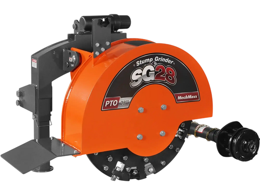 MechMaxx SG28 Stump Grinder 3-Point PTO 44 Carbide Teeth for 35-80HP Tractor New