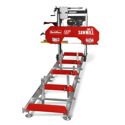 MechMaxx SM22 Sawmill Portable 22" 224cc 7HP DUCAR Gasoline Engine 18" Board Width 13' Track Length New