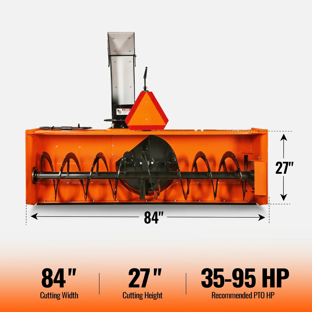 MechMaxx TSB84T Snow Blower 84" 3 Point PTO 24" Impeller 360° Chute 35-95 HP New