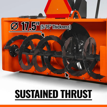MechMaxx TSB60T Snow Blower 60" 3 Point PTO 24" Impeller Diameter 360° Snow Chute 25-65 HP New