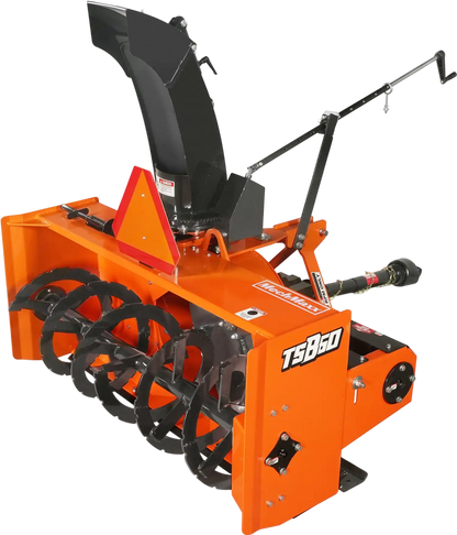 MechMaxx TSB60T Snow Blower 60" 3 Point PTO 24" Impeller Diameter 360° Snow Chute 25-65 HP New