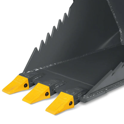 MechMaxx SBE53 Skid Steer Attachment 48" Stump Bucket Wrecker Universal Quick Attach Bolt-On Cutting Teeth New