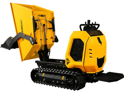MechMaxx T80FL Mini Dumper 1800 lbs 420cc Electric Start Gas Engine Stand-On Hydraulic Track Self-Loading New