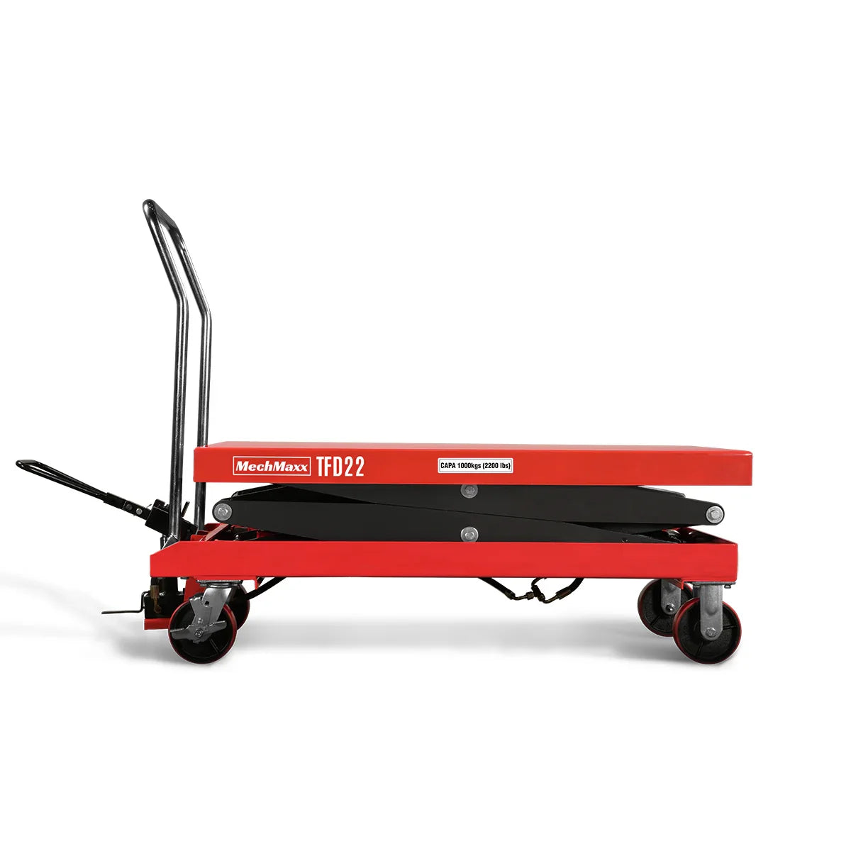 MechMaxx TFD22 Lift Table Mobile Double Scissor Cart 2200 lbs 47.2" x 24" 66.9" New