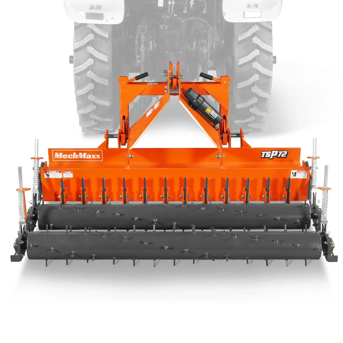 MechMaxx TSP72D Soil Pulverizer 72" Heavy Duty Double Spiked Roller 25 Shanks Category 1 and 2 3 Point Hitch Tractor Attachment New