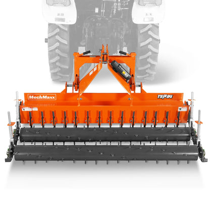 MechMaxx TSP84D Soil Pulverizer 84" Heavy Duty Double Spiked Roller 29 Shanks Category 1 and 2 3 Point Hitch Tractor Attachment New