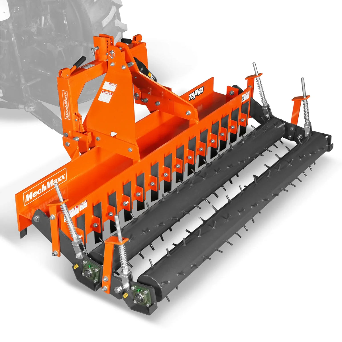 MechMaxx TSP84D Soil Pulverizer 84" Heavy Duty Double Spiked Roller 29 Shanks Category 1 and 2 3 Point Hitch Tractor Attachment New