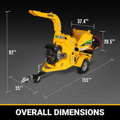 MechMaxx TX1000 Wood Chipper 35HP 1000cc ZONSEN Electric Start 8" Gas Powered Commercial Intelligent Hydraulic Feeding System New