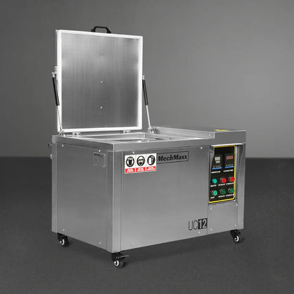 MechMaxx UC12 Ultrasonic Cleaner 12 Gal 47 L Heavy Duty Industrial Parts Washer 28kHz 9 Transducers SS304 Tank 6.6kW Heater 208-240V 1 Phase Power New