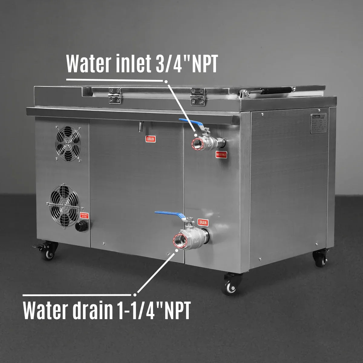 MechMaxx UC12 Ultrasonic Cleaner 12 Gal 47 L Heavy Duty Industrial Parts Washer 28kHz 9 Transducers SS304 Tank 6.6kW Heater 208-240V 1 Phase Power New