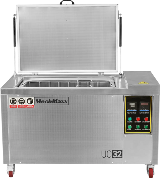 MechMaxx UC32 Ultrasonic Cleaner 32 Gal 120L Heavy Duty Industrial Parts Washer 28kHz SS304 Tank 6.6kW Heater 208-240V 3 Phase New