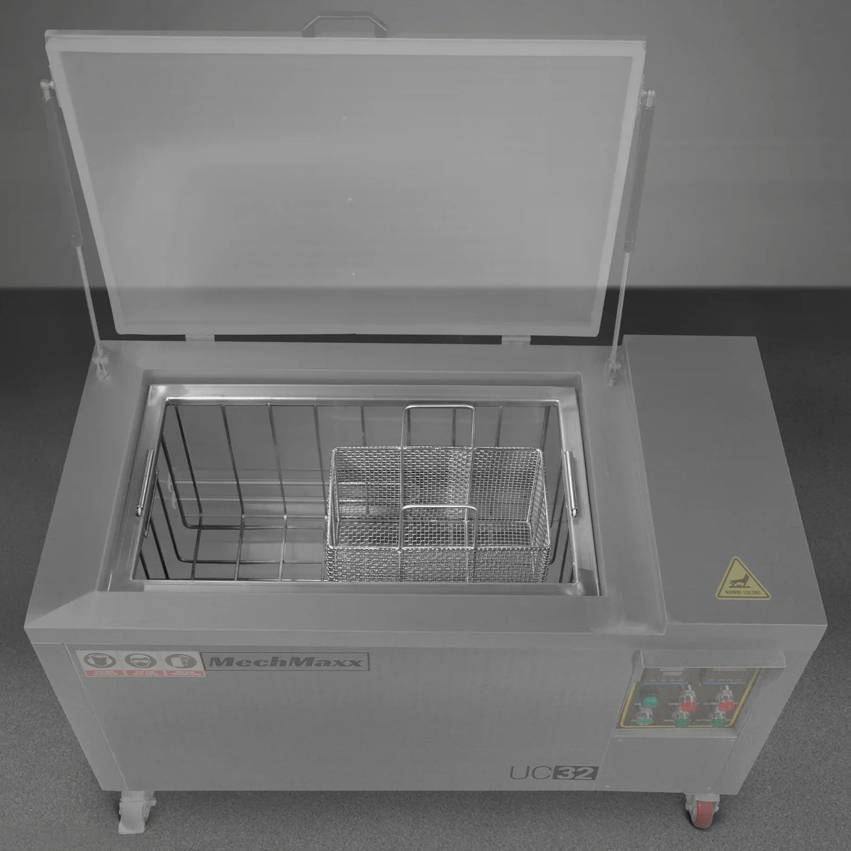 MechMaxx UC32 Ultrasonic Cleaner 32 Gal 120L Heavy Duty Industrial Parts Washer 28kHz SS304 Tank 6.6kW Heater 208-240V 3 Phase New