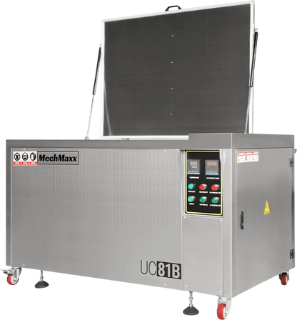 MechMaxx UC81B Ultrasonic Cleaner 81 Gal 308L Heavy Duty Industrial Parts Washer 28kHz 40 Transducers SS304 Tank 10kW Heater 208-240V 3 Phase Power New