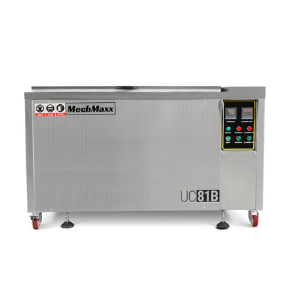 MechMaxx UC81B Ultrasonic Cleaner 81 Gal 308L Heavy Duty Industrial Parts Washer 28kHz 40 Transducers SS304 Tank 10kW Heater 208-240V 3 Phase Power New