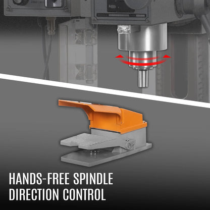 MechMaxx VM25L Mill Drill Machine 7" x 27-1/2" Benchtop Mini Variable Speed Brushless Motor R8 Spindle 1.5 HP 110V New
