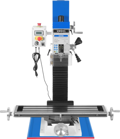 MechMaxx VM32L Mill Drill Machine 8-1/4x33" Industrial Benchtop Brushless Motor Variable Speed R8 Spindle 2 HP 110V New