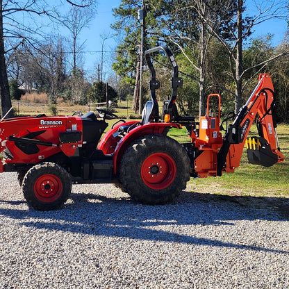 MechMaxx BH660 Tractor Backhoe Attachment 7' Mechanical Thumb 12" Bucket ISO/SAE Switchable Controls Self-Contained Hydraulic System 3 Point Hitch Cat 1 15-50 HP New