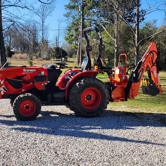 MechMaxx BH660M Tractor Backhoe Attachment 7' Hydraulic Thumb 12" Bucket ISO/SAE Switchable Controls Self-Contained Hydraulic System 3 Point Hitch Cat 1 15-50 HP New