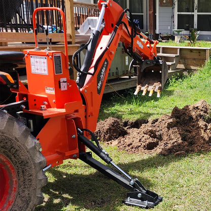 MechMaxx BH860M Tractor Backhoe Attachment 9' Mechanical Thumb 15" Bucket ISO/SAE Switchable Controls 25-100 HP New