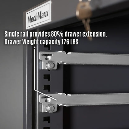 MechMaxx MD59A10 Tool Box Heavy Duty Modular 10 Drawer Cabinet Tool Storage Organizer Steel Construction 59" H x 28.5" W x 28.5" D New