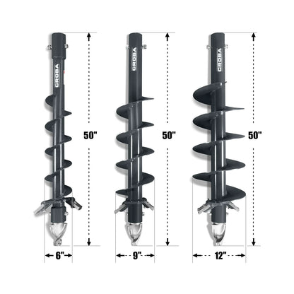 MechMaxx 150506 Skid Steer Auger Mini Drive Auger with 6" 9" 12" Dia Auger Bits New