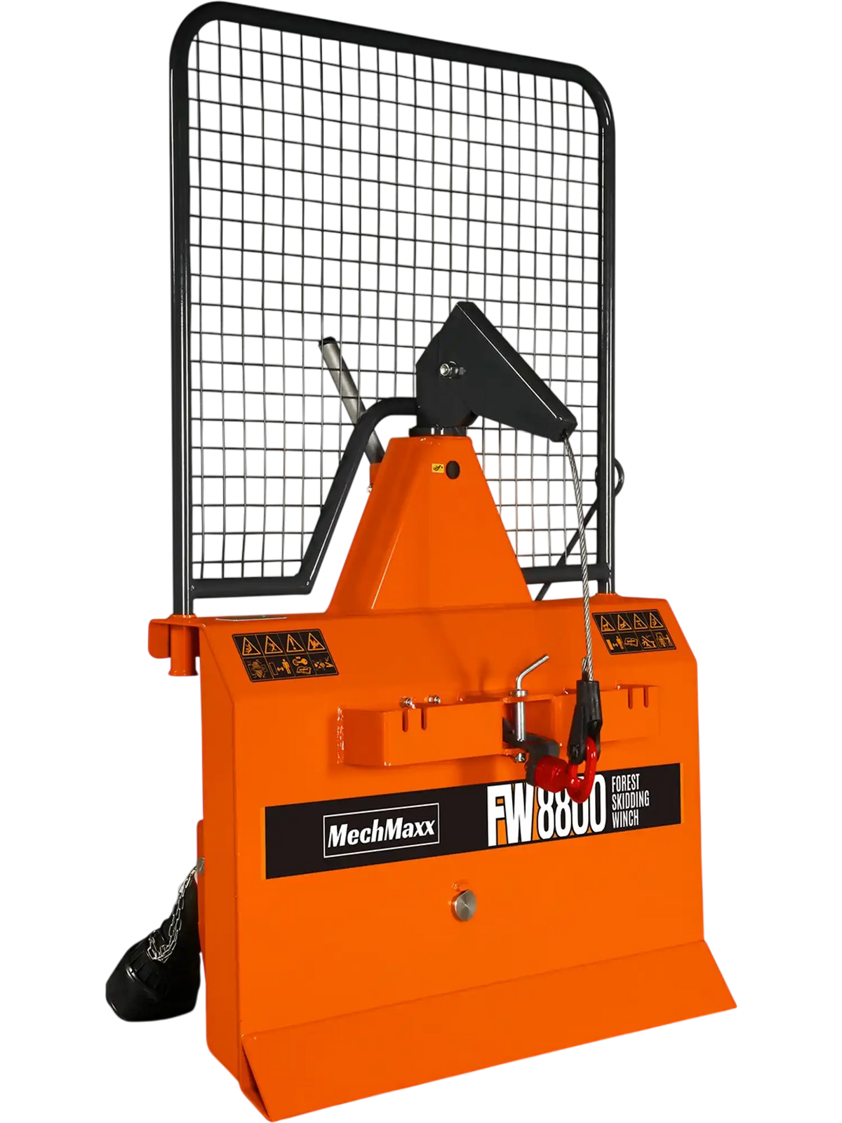 MechMaxx FW8800 Forestry Winch 8800 lbs 3-Point Hitch Log Skidding 200' Cable 25-60 HP Tractor Category 1 Hookup New